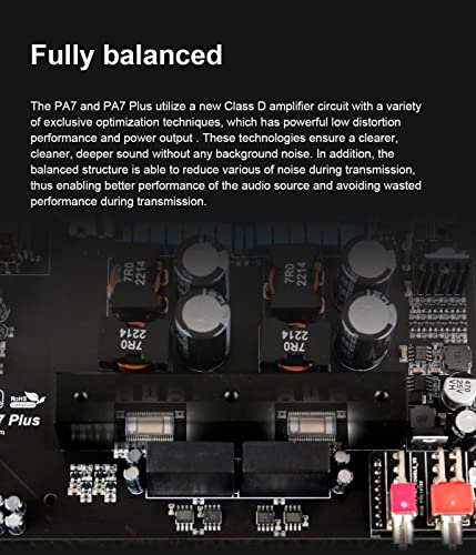 Image of KGUSS Topping PA7 Plus Power Amplifier 300W x 2 Class D Fully Balanced AMP XLR /TRS /RCA Input 12V Trigger Stereo Home Audio Amplifier(PA7 Plus Black)
