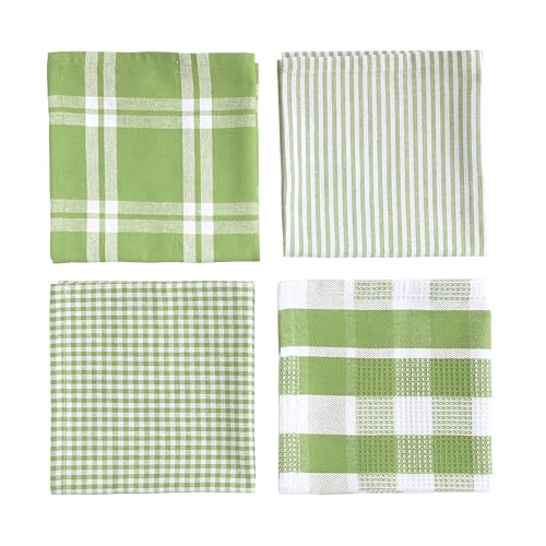 Image of LANE LINEN 100% Cotton Kitchen Dish Cloths, Ultra Soft Absorbent Quick Drying Dish Towels, Multiweave Wash Cloths Dish Towel Sets, 12x12 Inches, 12 Pack - Sage Green