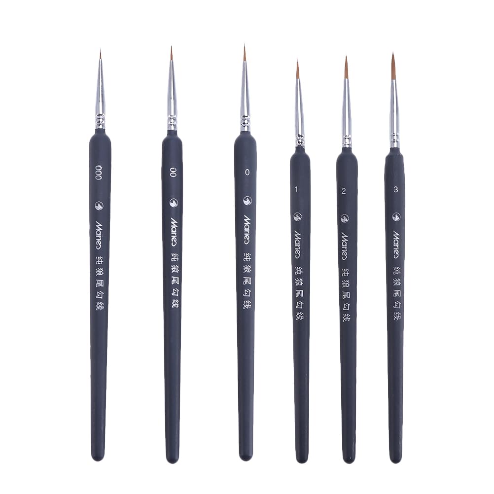 Set di 12 Pennelli in Miniatura, Pennelli a Punta Fine per Dettagli, per Pittura ad Olio, Acquerello, Acrilico