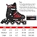 Caroma Inline Skates 3 Size Adjustable Roller Skates with 8 Lights Up LED Wheels for Beginner Sports Indoors and Outdoors (Black Red, M(US 2-5))