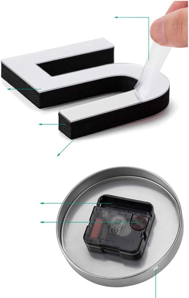 Wall Clock Creative Bedroom Wall Clock Home European Style Living Room Wall Mirror Mirror Clock Can Be DIY Size (Color : Silver) (Color : Gold)