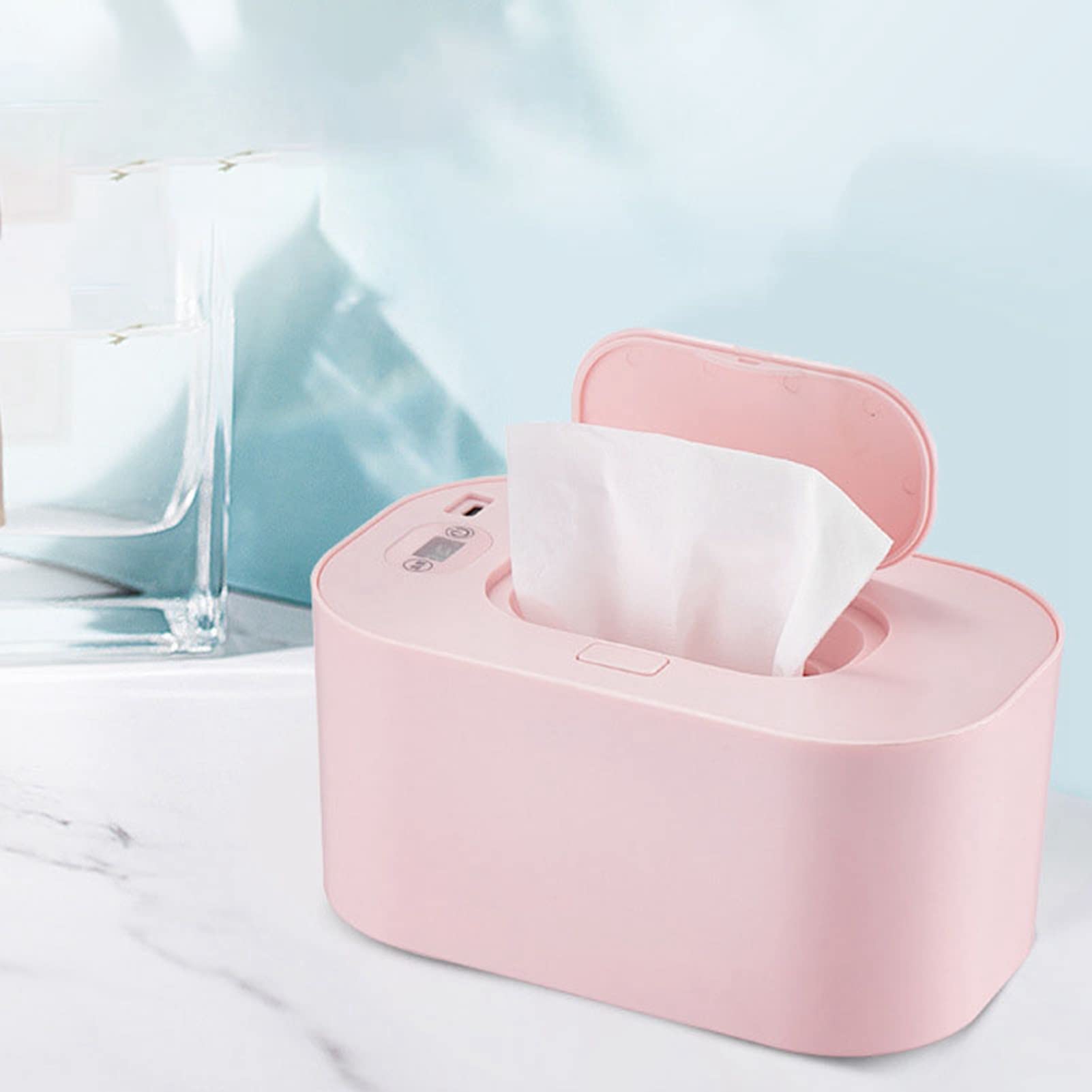 Réchauffeur de Lingettes pour bébé Portable PP Intelligent Température Réglable sans Fil Chargement Voiture