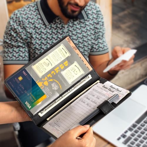 image for CoBak Server Book – Compact Organizer with Clear and Money Pockets, 