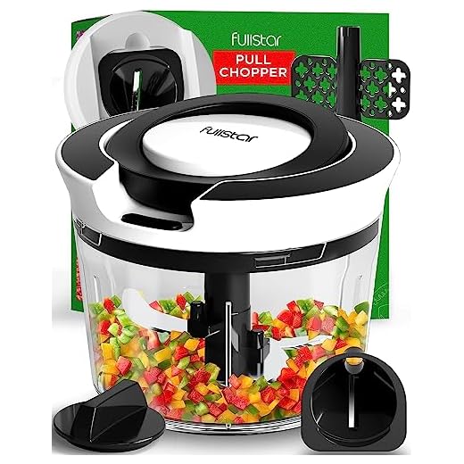 Picadora de alimentos manual, Picadora de tirón, Picadora de tirón, Picadora de verduras y picadora de ajos con espiralizador en juliana y batidor de huevos - Picadora de cebollas, Picadora de ajos