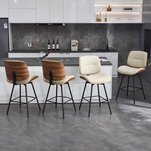 BFZ 27 Inch Swivel Bar Stools Set of 2, Walnut Back Counter Height - image 7