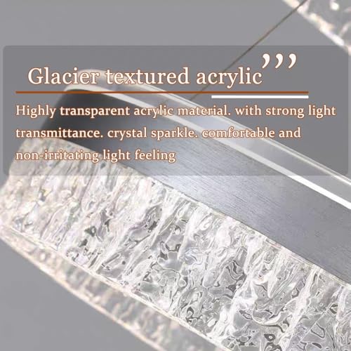 Lustre LED marron 60+40cm réglable avec télécommande pour salon et salle à manger - 7