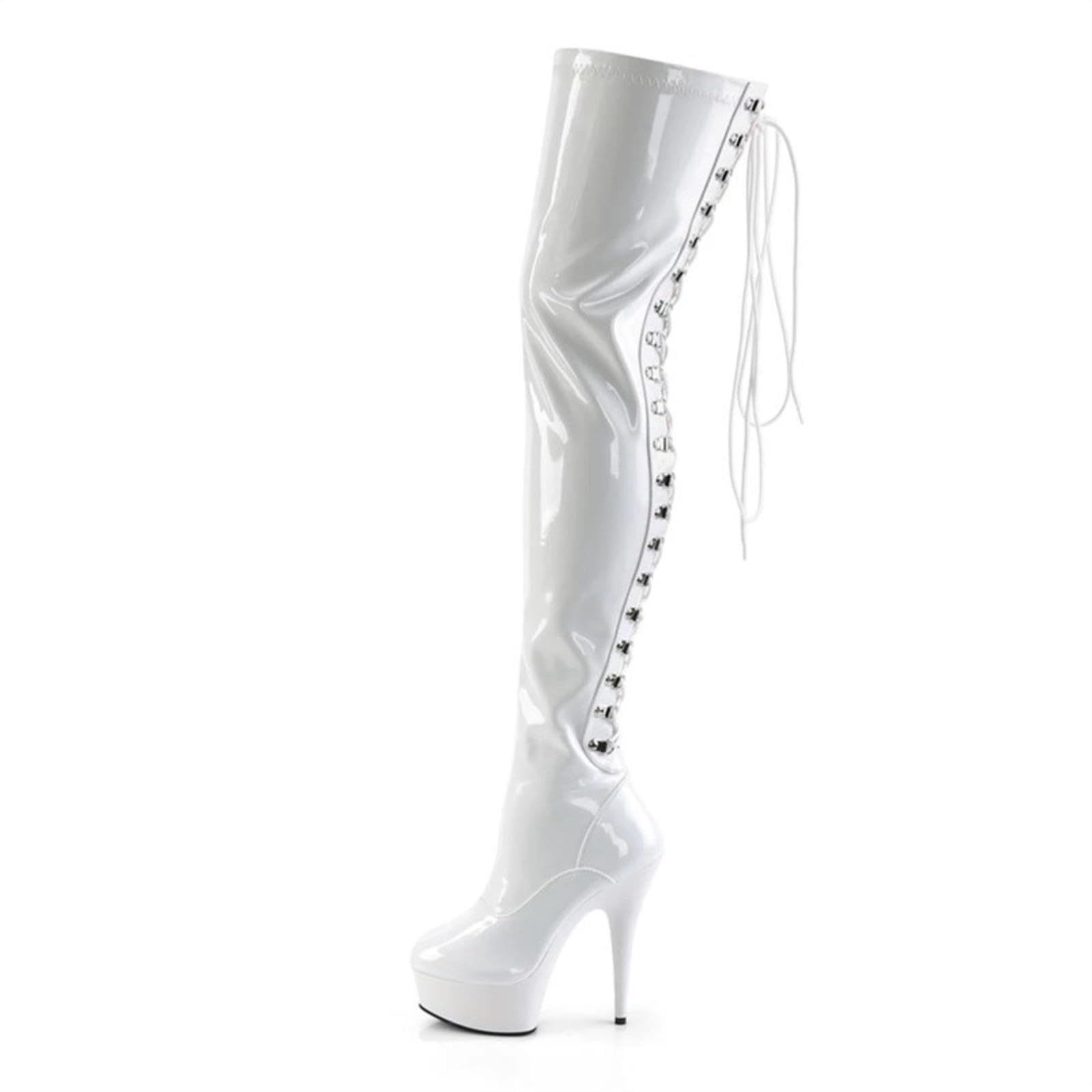 Wysokie Obcasy Czarne 15cm Bankietowe Botki Na Szpilce,White-38