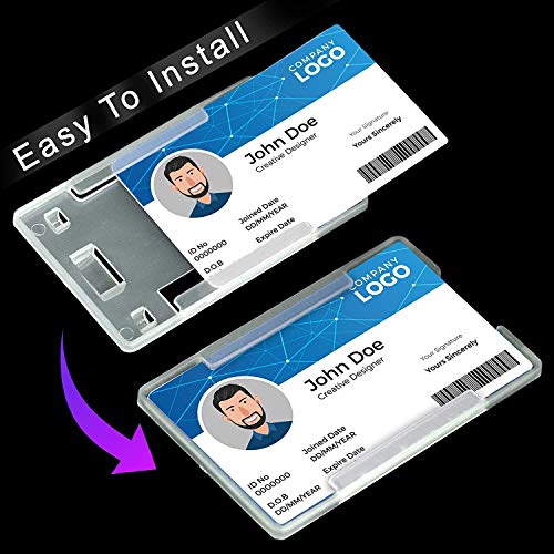 Image of AccuPrints - Pack of 100 single side Card Holder Badge, Transparent for office use, used for id card