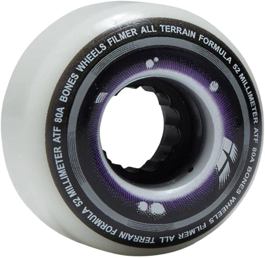 Bones Wheels All Terrain Formula ATF Filmers Skateboard Wheels, 52mm, 80A