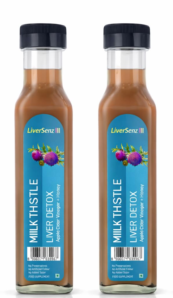 LiverSenz | Milk Thistle Seed Juice (40%) + Raw Honey (20%) + Apple Cider Vinegar (40%) | Natural Liver Cleanse & Detox | Herbal Liver Support Supplement | Puressenz | 250 ml Pack of 2-image-27