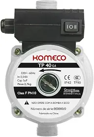 Mini Bomba de Água TP40 G4 127V 60HZ Komeco