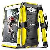 Evocel Galaxy J7 (2015) [New Generation] Rugged Holster Dual Layer Case [Kickstand][Belt Swivel Clip] For Samsung Galaxy J7 J700 (2015) (T-Mobile / MetroPCS / Boost Mobile), Yellow (EVO-SAMJ7-XX15)