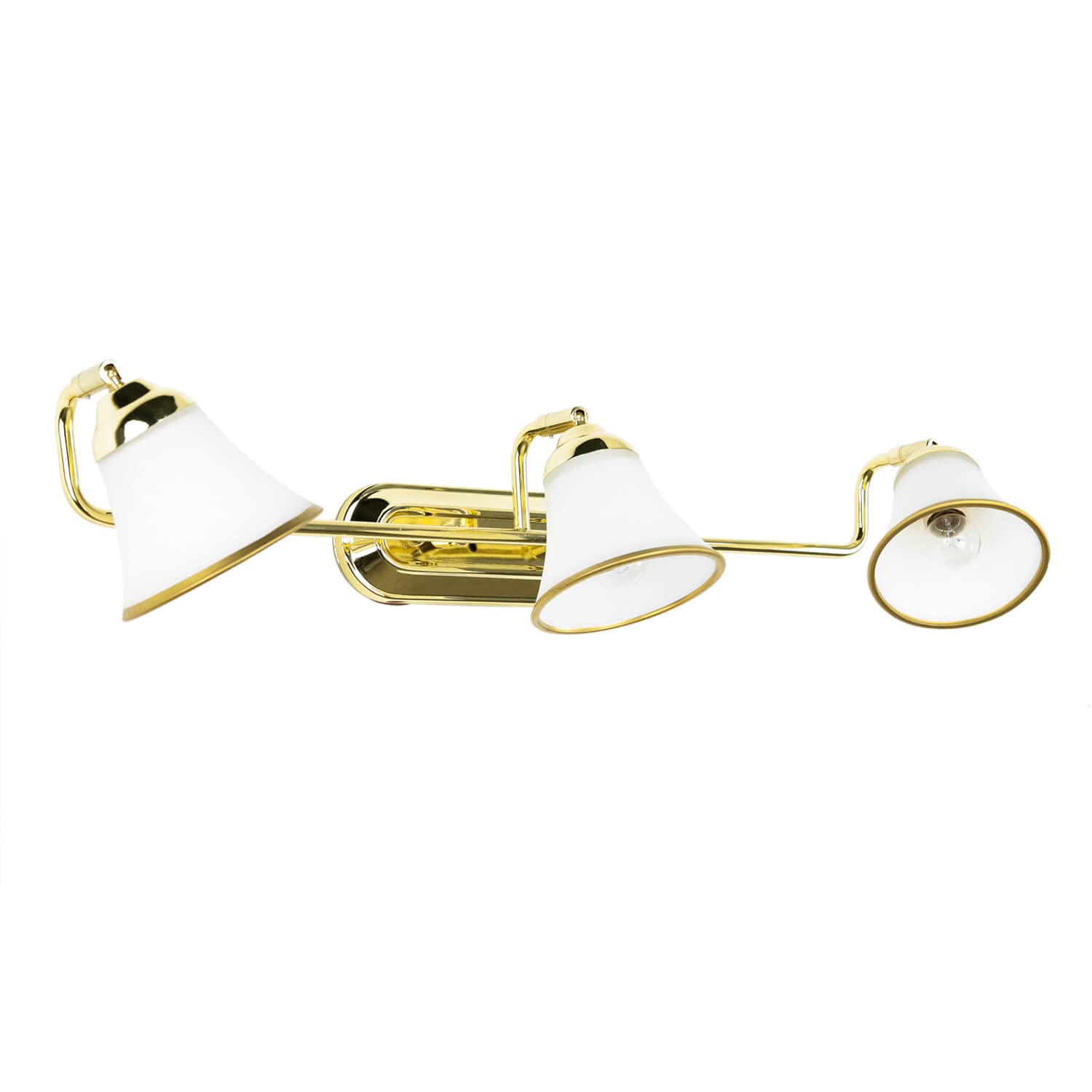 Aplique baño oro, lámpara baño, aplique espejo, Art Nouveau, orientable, poco deslumbrante, cristal, 3 luces, E14, A:70 cm, luz espejo