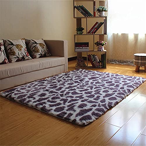Área de noche alfombras de pelo largo con estampado leopardo elegante 3