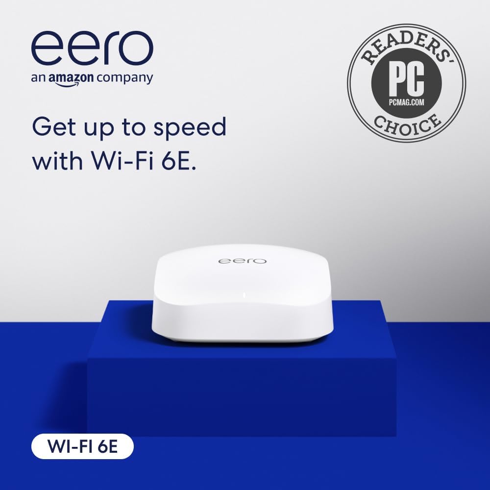 Like-New Amazon eero Pro 6E mesh wifi router - Supports internet plans up to 2.5 Gbps, Coverage up to 2,000 sq. ft., Connect 100+ devices, 1-pack