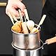 Frittiertopf, 3L Frittiertopf mit Sieb, Frittierkorb, Topfdeckel, Dampfgarer, Lebensmittelclip, 304 Edelstahl Ölfiltertopf, Höhere Topfkante, Frittiertopf mit Ausgießer, Multifunktionale Fritteuse
