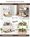 seashpea Coffee Bar Organizer for Countertop, 2-Tier Coffee Station Organizer with Metal Frame & Wooden Shelves, Coffee Accessories Organizer Rack for Pods, Syrups, Cups & Tea Bags (Brown)
