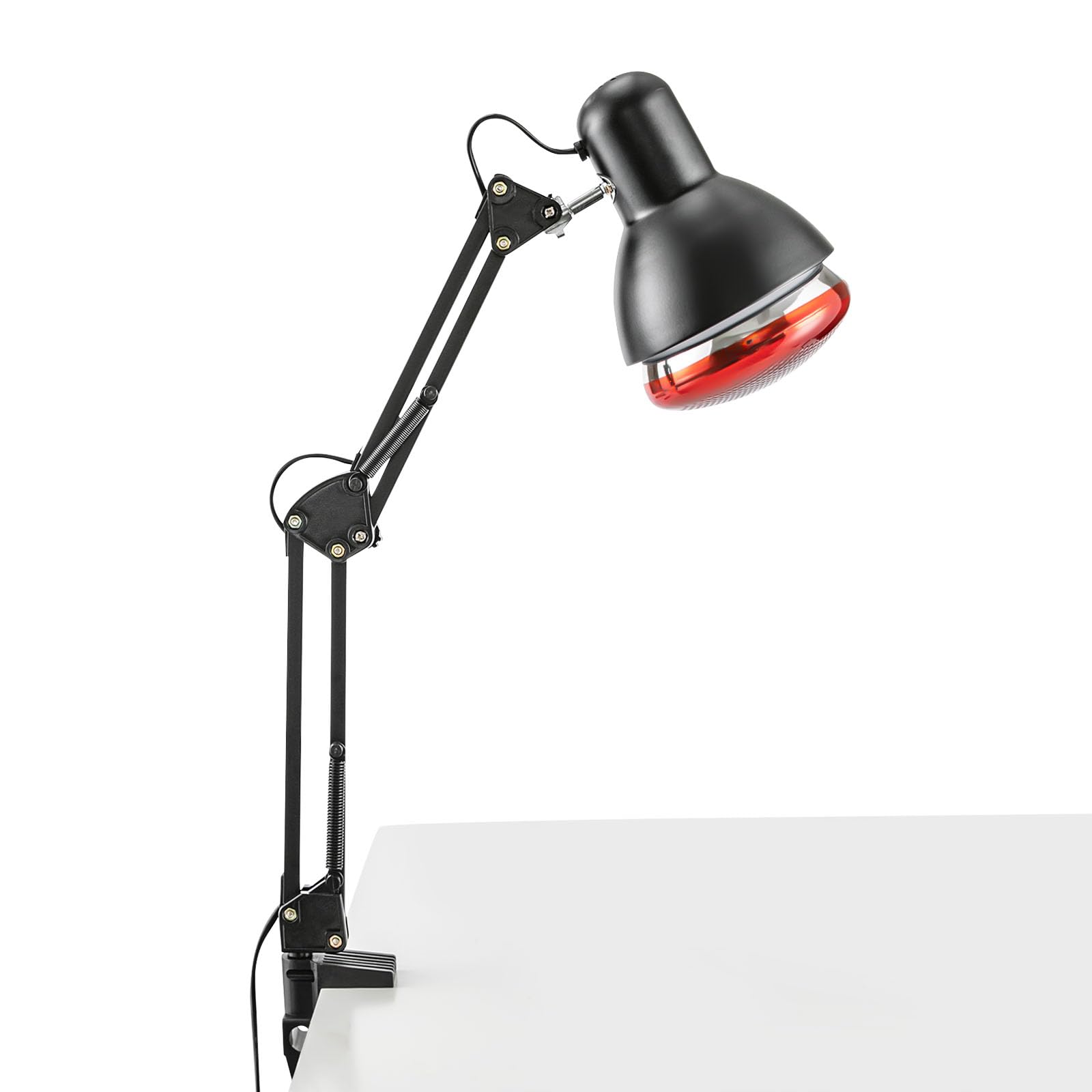 150 W podgrzewana lampa na podczerwień, składana domowa czerwona terapia światło klipsy i głowica może obracać o 360°, aby złagodzić ból ciała