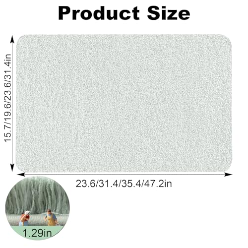Tapis de bain vert 40x60 super absorbant lavable pour douche