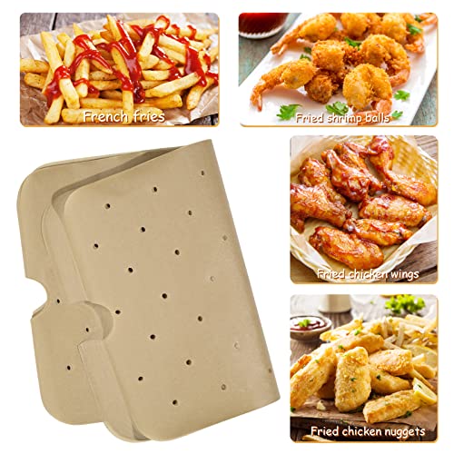 Image of WMKGG Disposable Air Fryer Parchment Paper, 200 PCS Air Fryer Liners | Perforated Rectangular Parchment for Ninja Foodi XL Smart FG551 6-in-1 Indoor Grill