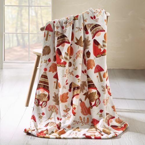 Catherine Lansfield Woodland Gonks Cosy Fleece 130x170cm Blanket Throw Natural