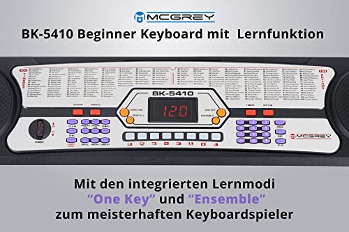McGrey BK-5410 Keyboard de Piano avec Microphone et Pupitre – Clavier électronique à 54 Touches – Mini Piano Numérique… - Les Beatles, Paul McCartney, John Lennon, RIngo Starr, George Harrison McGrey BK-5410 Keyboard de Piano avec Microphone et Pupitre - Clavier électronique à 54 Touches - Mini Piano Numérique… – Image 6