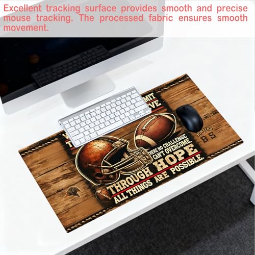 Image of Nuxovilar Large Mouse Pad & Computer Game Mouse Mat (35.4x15.7IN, Vintage Rugby Art) (90 * 40cm Vintage Rugby)