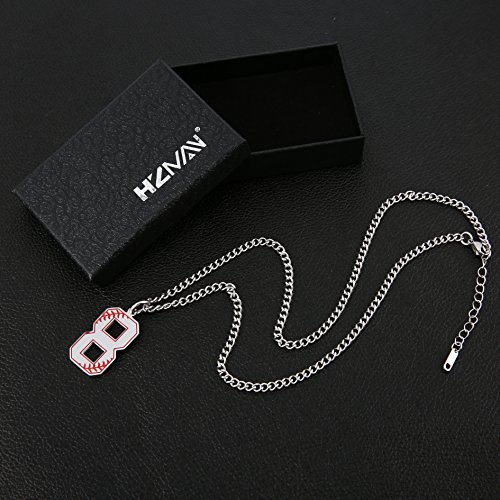 Collier initial baseball avec charms numérotés 0-9, cadeau d'inspiration - 5