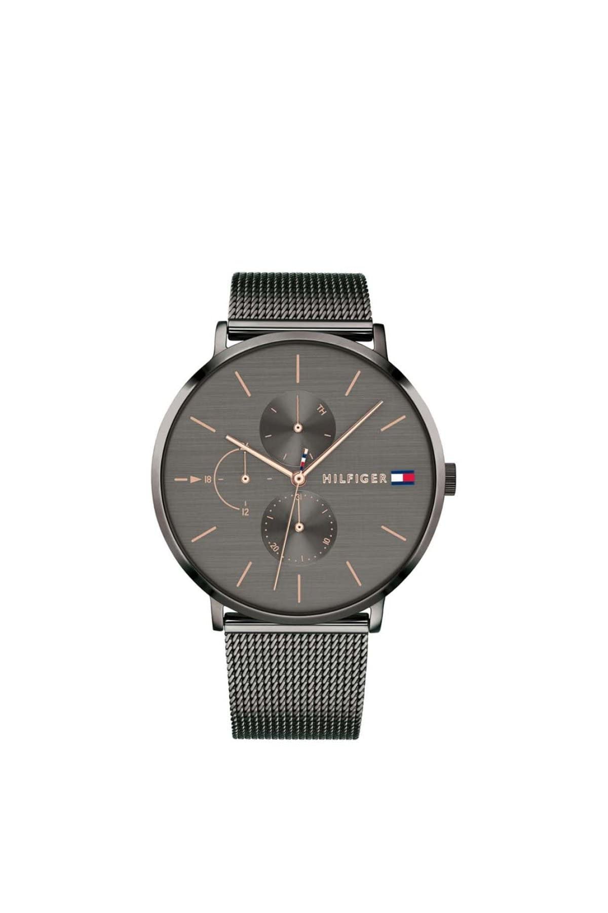 Tommy Hilfiger Reloj Analógico de Cuarzo multifunción para mujer con correa de malla de acero inoxidable