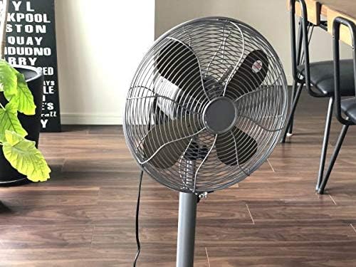 Amazon Co Jp レトロファン シルバー フロアファン 扇風機 レトロ ビンテージ 西海岸 おしゃれ 3段階風量調整 高さ調整 首振り ホーム キッチン
