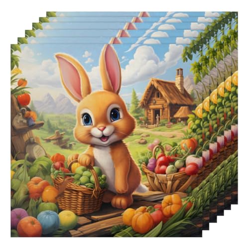 Servilletas de Tela Animales 20x20 Pulgadas Set x6 miniatura 1