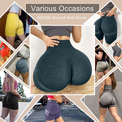 High Waisted Yoga Shorts For Women Tummy Control Leggings Butt Lifting Textured Workout Shorts(Black(1),Small) #TOP5