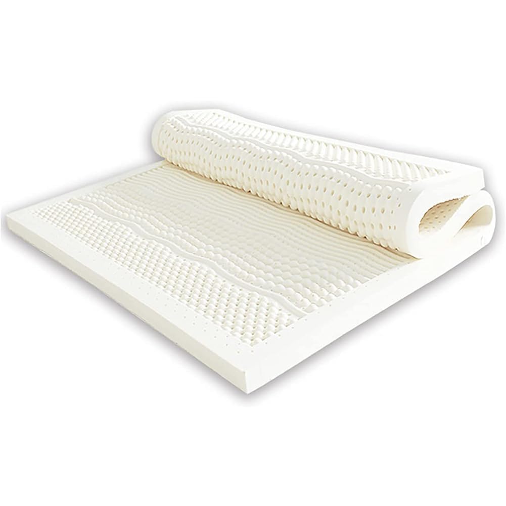 Materac w 100% z naturalnego lateksu, gruba, miękka nakładka na materac, przenośny, zmniejsza nacisk, pokrowiec na materac z lateksu organicznego, 5 cm, 140 x 200 cm