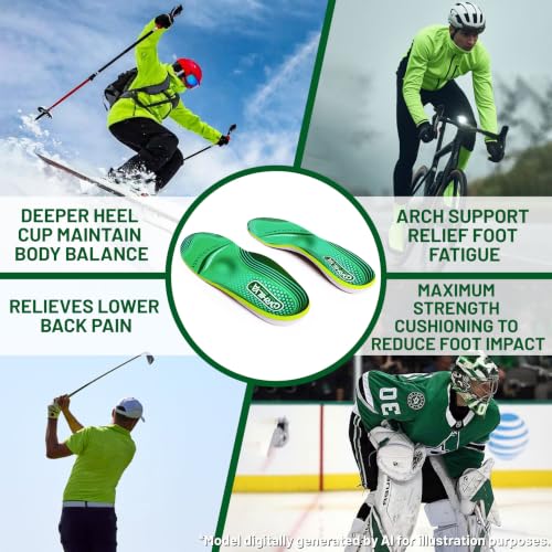 Image of 220lbs+ High Arch Support Insert Plantar Fasciitis Relief Metatarsal Pain Orthotic Insole for Men & Women Standing All Day, Flat Feet Heel Comfort Work Boot Shoe Inserts,270MM Size 8