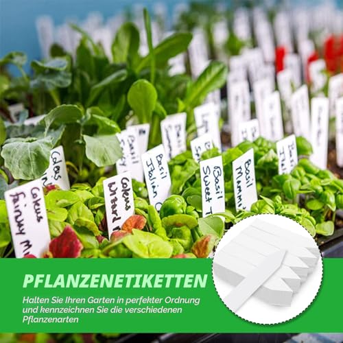 200 Stk Pflanzenschilder zum Beschriften Plastik Pflanzschilder für Draussen Wetterfest Pflanzenstecker Gartenschilder - 10x2CM