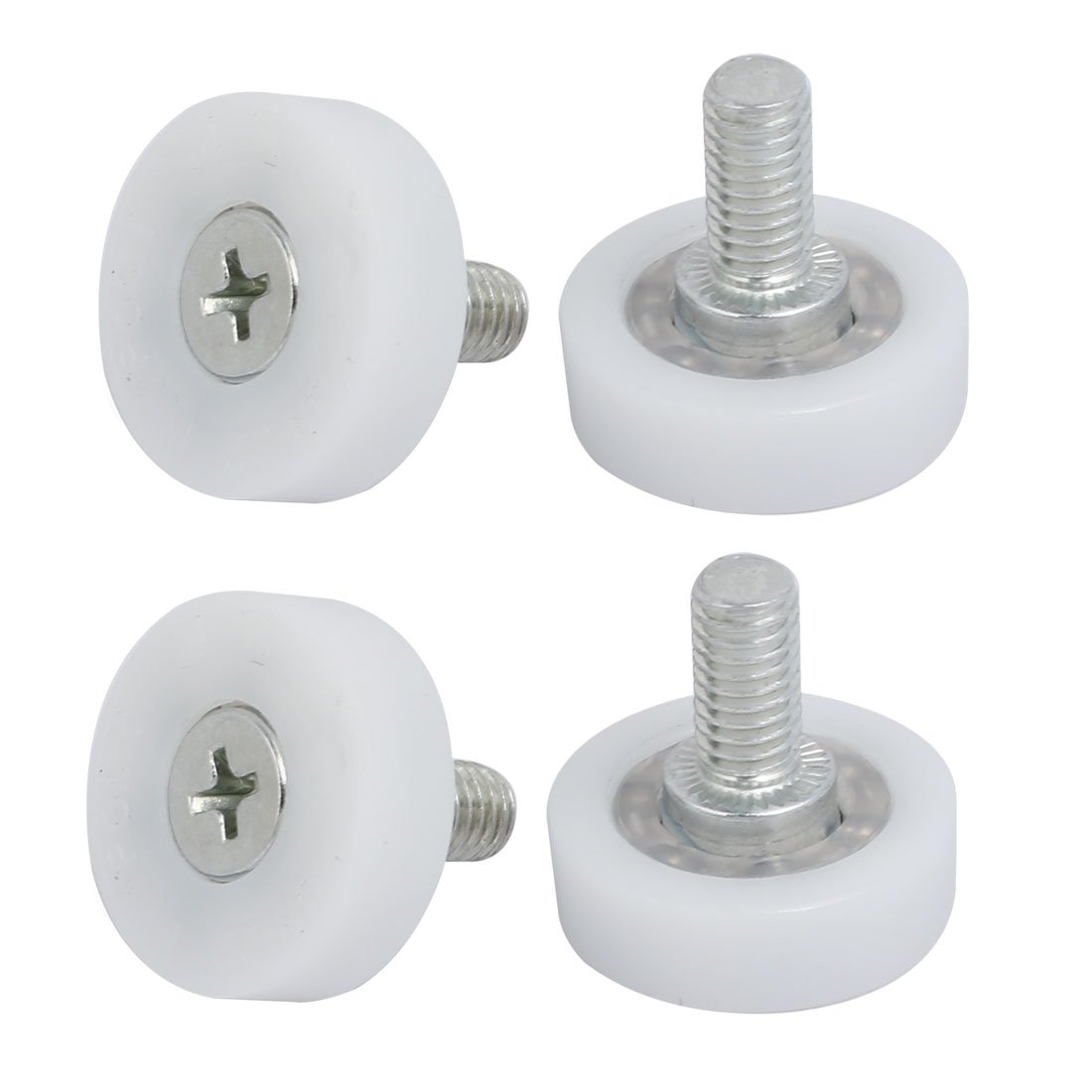 Aexit DR22C2L12 M6x12mm Material handling Thread 22mm Dia F Type Idler Bearing Pulley 4pcs Model:77as199qo413