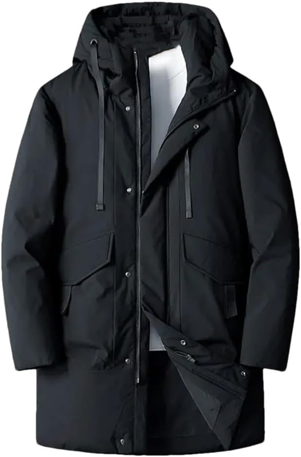 Doudoune épaisse hommes en duvet naturel blanc manteau long de qualité