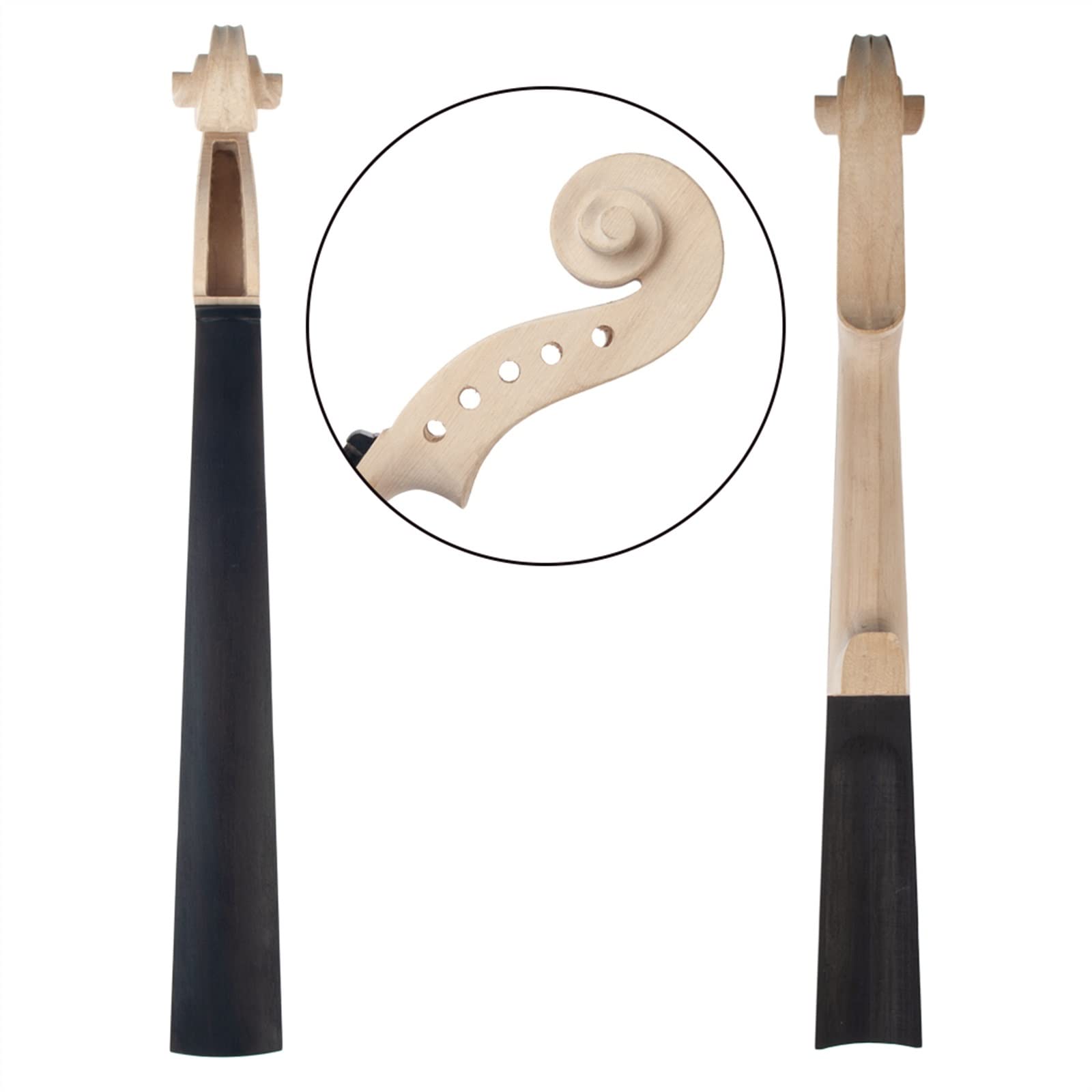 TSTS Accessorio Violino 5 PZ Violino in Legno di Acero Collo W/Tastiera in Ebano per 5 Corde Violino Incompiuto Violino Manico Parti di Violino Accessori