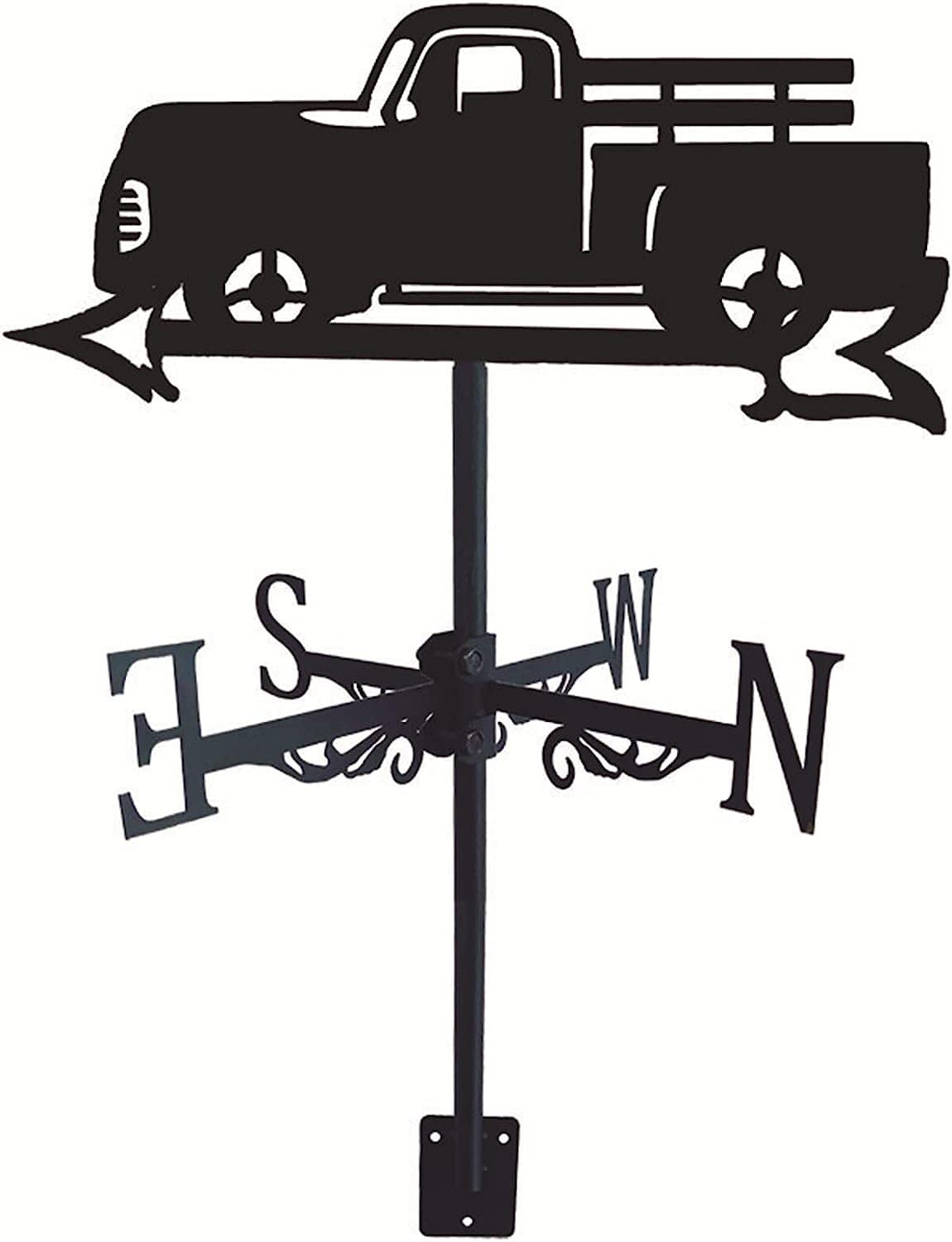 Klonwg Truck Weather Vane Weathercock Metal Weathervane Retro Mini Weather Vanes With Anemometer For Wind Direction Indicator And Measurement Wrought Iron Roof Decoration