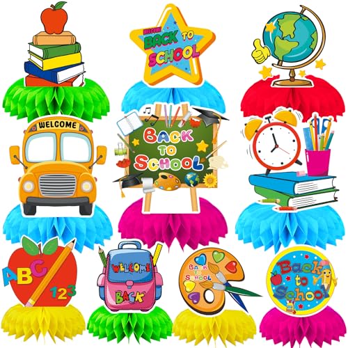 DTOFOOT 10 Pieces Back to School Decorations, Back to School Centerpieces for Tables Back to School Table Decorations Back to School Table Decor for School Party Classroom Home Decorations