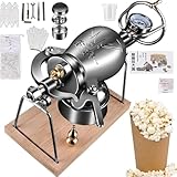 Vintage Popcorn Maschine, Hochdruck Home Small Maker, 304 Edelstahl Professionelle Braten Popper für Familientreffen, Studium, Party Spaß (200ml)