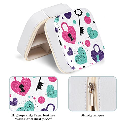 Boîte à bijoux pour fille et femme avec verrous et cœurs