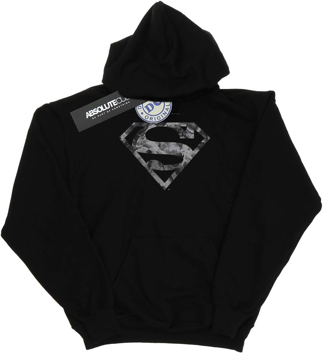 DC Comics Men's Superman Marble Logo Hoodie XX-Large Black
