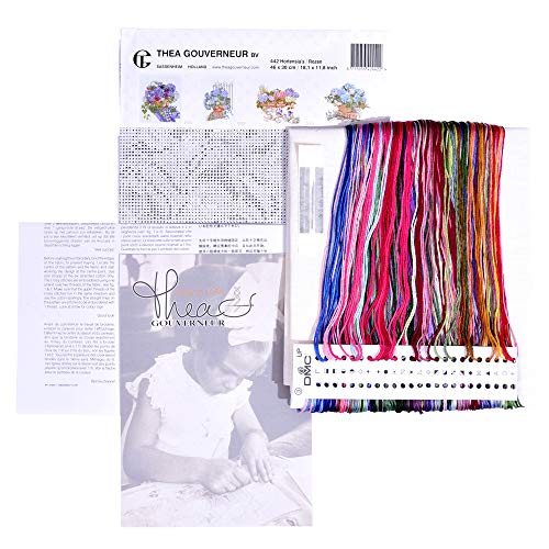 Image of Thea Gouverneur Cross Stitch Kit, White, 46x30cm