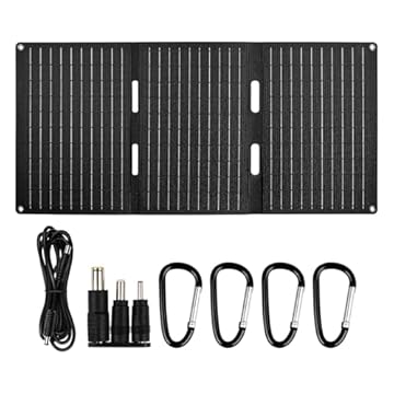 BuyWeek 30W Pannello Solare Pieghevole ETFE Pannelli Solari Portatili Solar Panel Impermeabile IPX6 con 3 porte DC/USB-A/TYPE-C, 5 V, 9 V, 12 V per Campeggio all'aperto