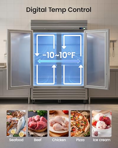 Image of 54 inch Reach-In Freezer, 42 Cu.Ft Stainless Steel Upright Freezer