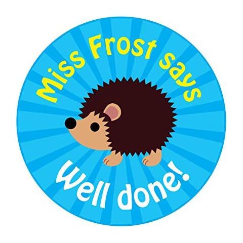 80 Personalised Teacher/Parent reward Stickers for Pupils gift blue hedgehog Cover