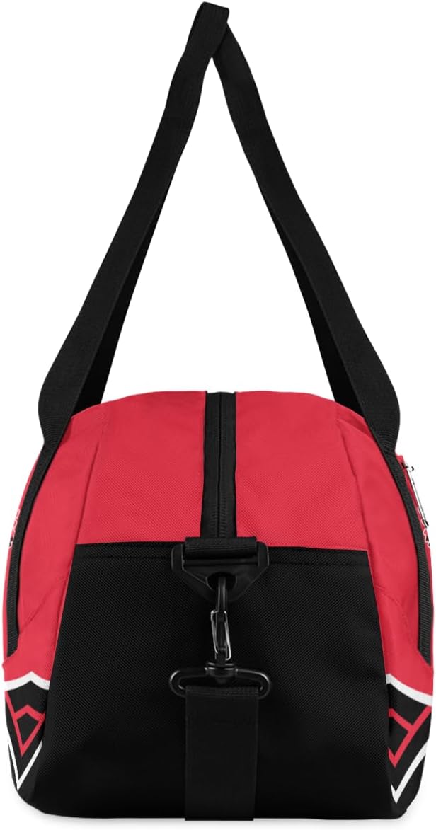 Cheerleaders Custom Name Kids Overnight Duffel Bags Girls Cheer Red Black Personalized Sport Gym Bag Customized Duffel Bag for Travel Weekender Practice Gymnastics