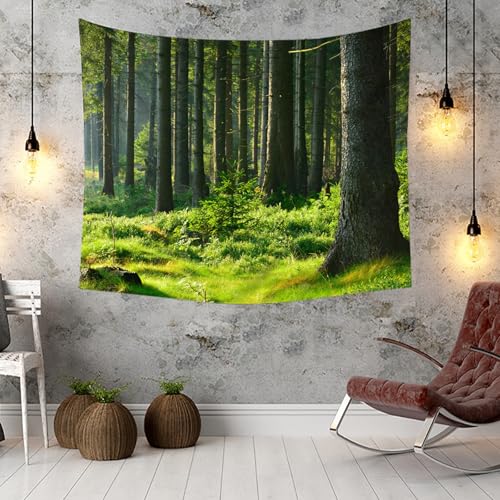 Tenture murale foret 140x210cm pour agrandir visuellement la piece - 3
