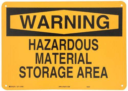 Panneau de signalisation plastique Brady pour local de produits chimiques dangereux